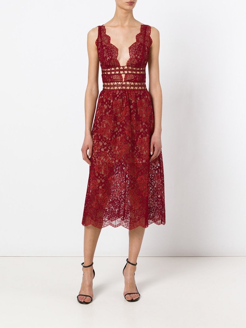 For Love & Lemons Sheer Lace Midi Dress $326 (previously $544)