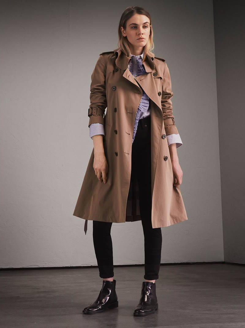 Burberry Tropical Gabardine Trench Coat with Ruffle Detail $1,595 (previously $1,995)