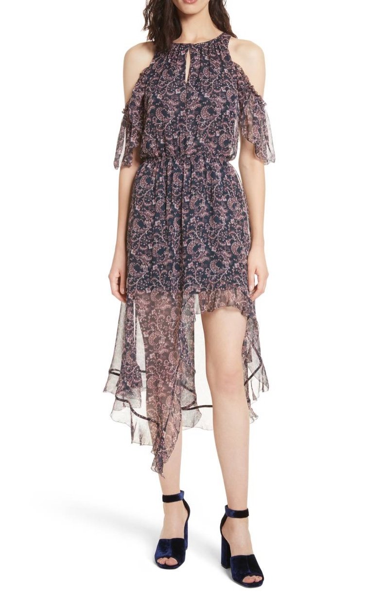 Joie Agnek Cold Shoulder Silk Dress $171.20 (previously $428)