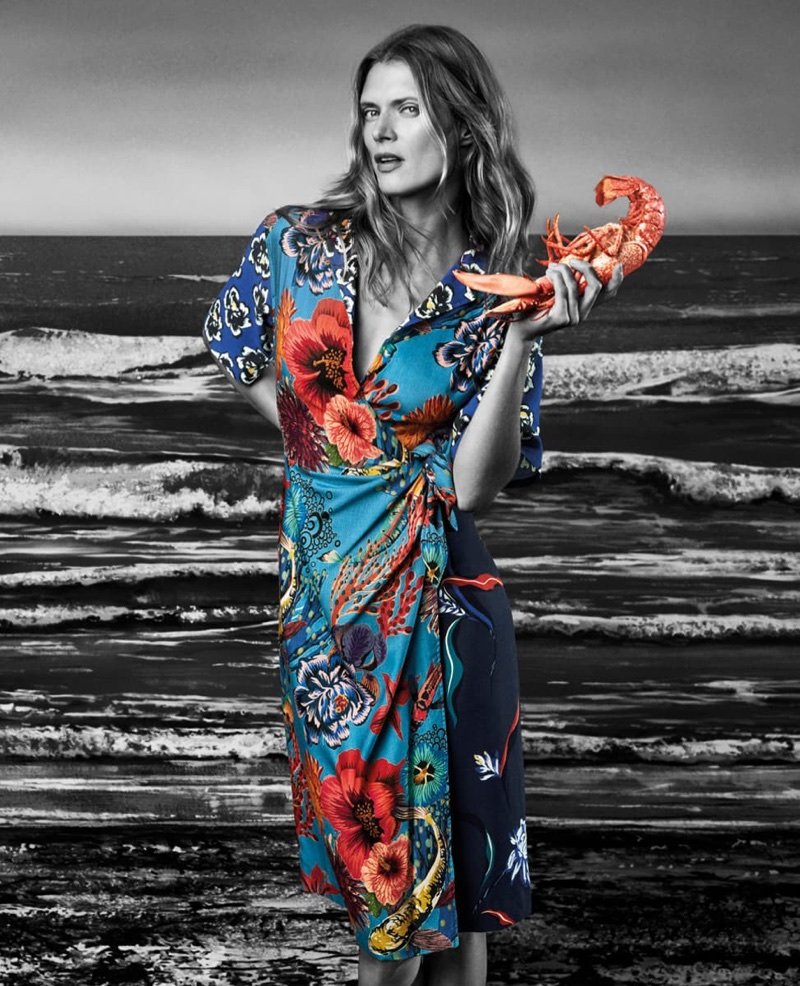 Malgosia Bela poses in Paul Smith's spring-summer 2018 campaign