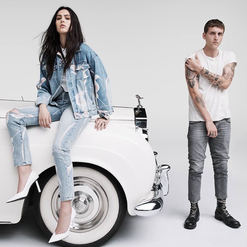 Amelia Gray Hamlin and Nathan Mitchell front Hudson Jeans spring-summer 2018 campaign