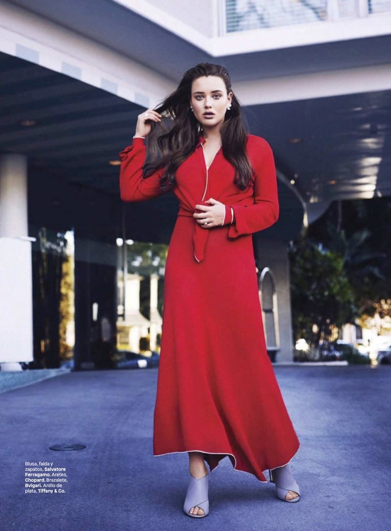 Katherine Langford Wears All-Red Fashions for Glamour Mexico