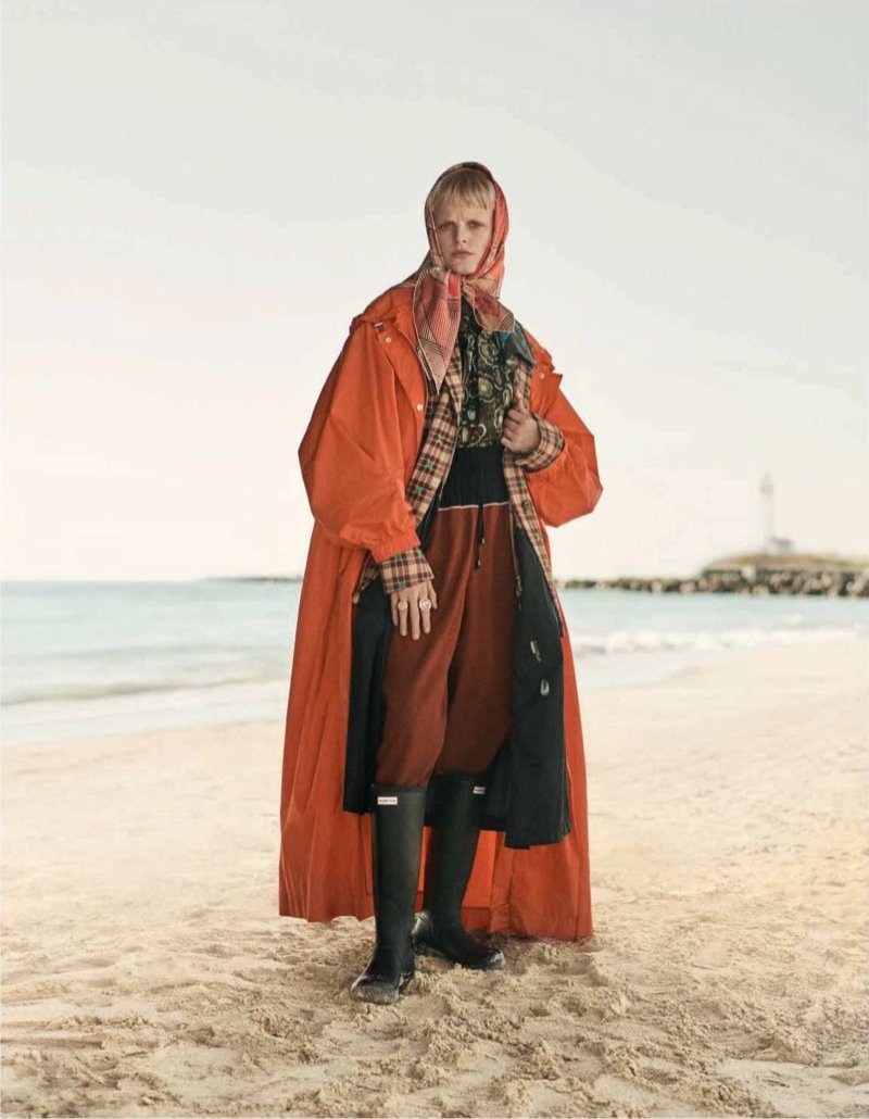 Hanne Gaby Odiele Poses in Autumn Outerwear for Vogue Germany