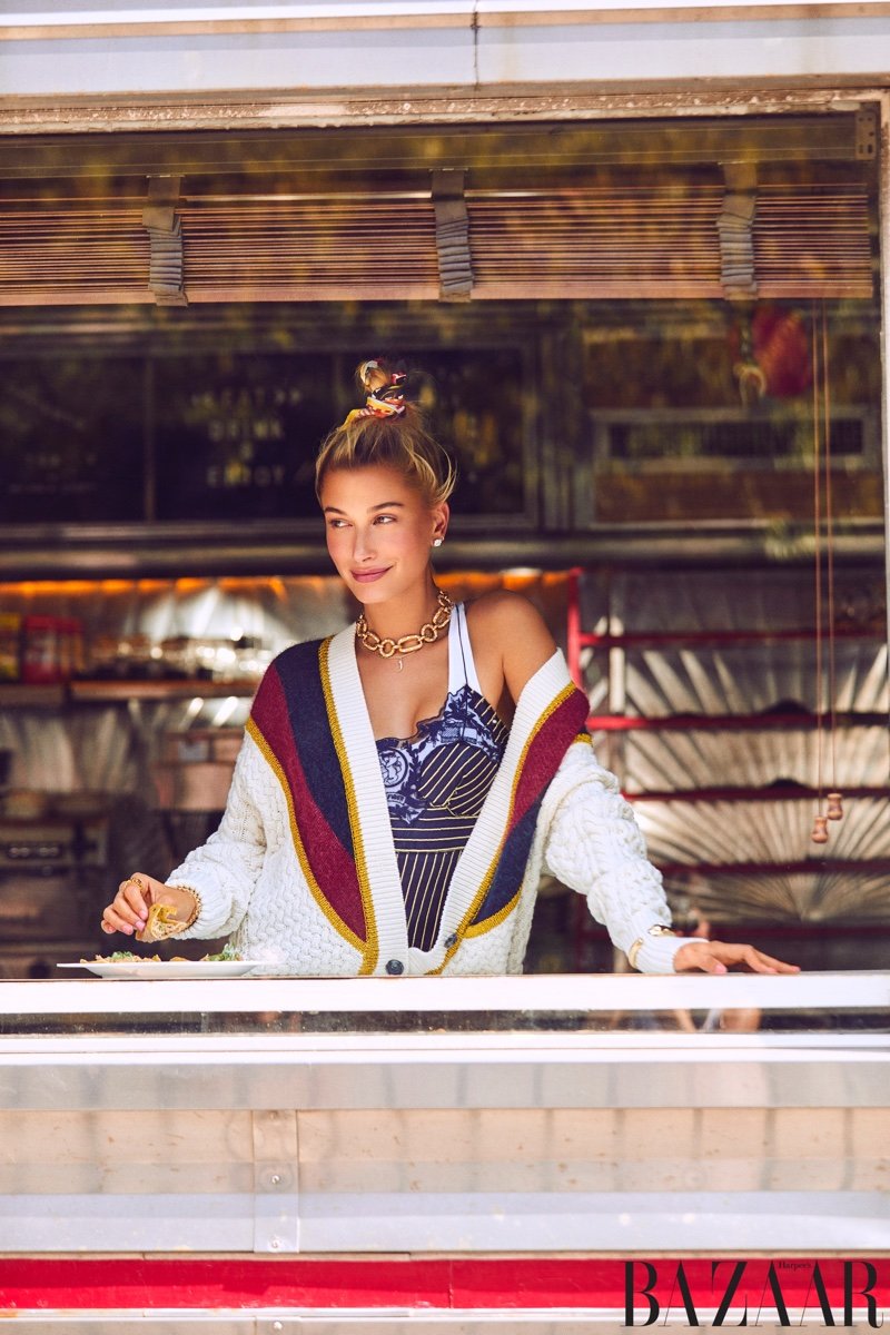 Hailey Baldwin Models Resort Fashion for Harper's Bazaar