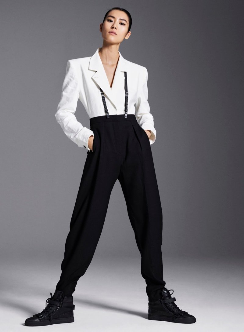 Liu Wen Takes On Menswear Inspired Looks for InStyle