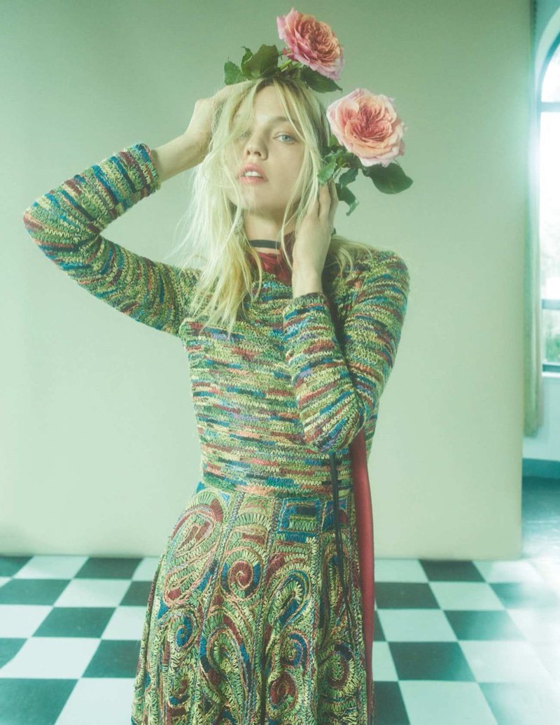 Sasha Pivovarova is In Full Bloom for Vogue Russia