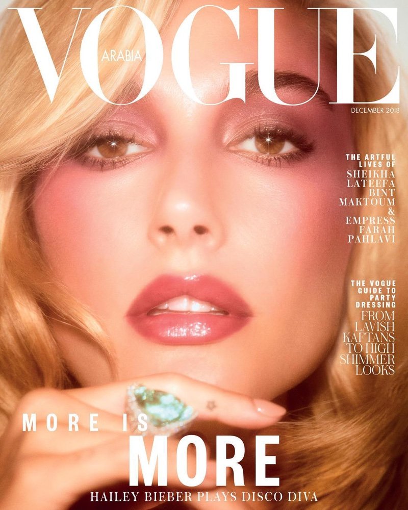 Model Hailey Baldwin on Vogue Arabia December 2018 Cover