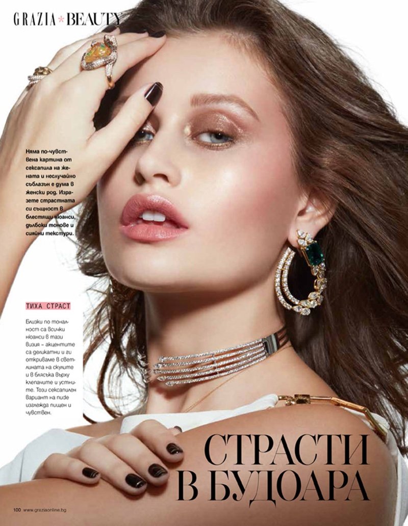 Lexi Wood Models Glam Beauty for Grazia Bulgaria