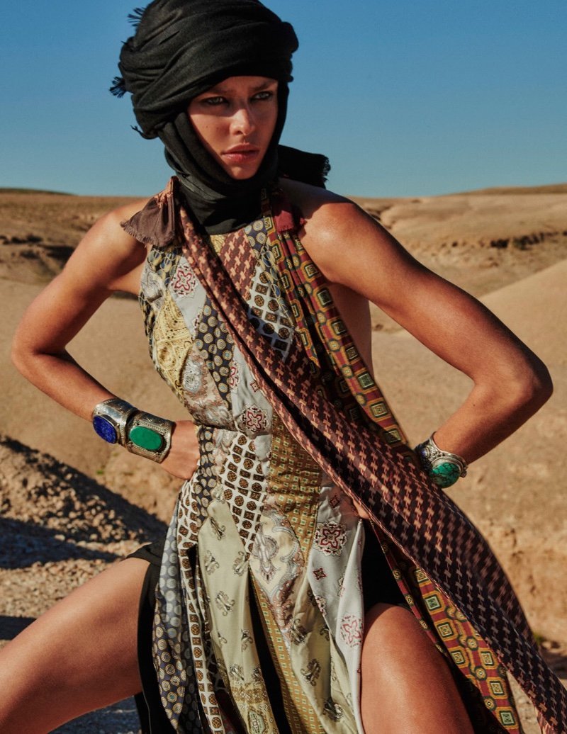 Birgit Kos Poses in Nomadic Fashions for Vogue Germany