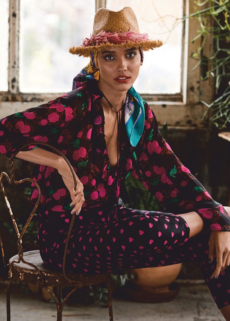 Cora Emmanuel Poses in Tropical Prints for ELLE Canada