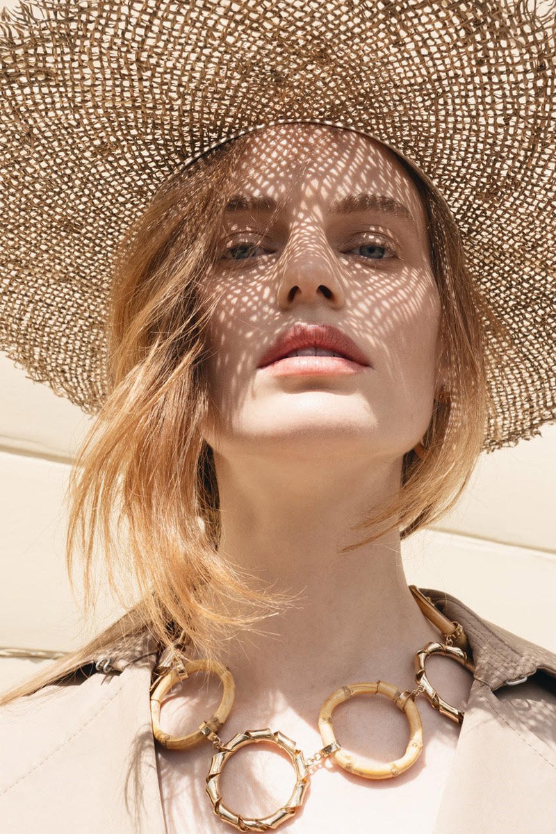 Earrings Laura Lombardi, Necklace Rosantica and Hat Lack of Color Hats. Photo: Jeff Tse