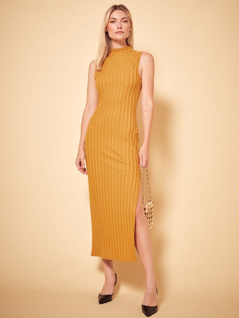 Reformation Lynn Dress in Golden $118